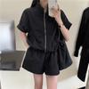 Nuevo Traje Deportivo Casual Chino para Mujer Verano 2024 Nuevo Suelto Rosa Protector Solar Ligero Shorts Conjunto de Dos Piezas