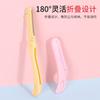 Cuchillo plegable para cejas, portátil y de seguridad, paquete de tres, afilado, con cabezal de corte extraíble de acero inoxidable.