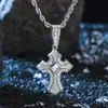 Colgante de Cruz de Pedrería Transfronterizo Europeo y Americano, Colgante Personalizado de Ala de Ángel con Diamantes Completos, Colgante de Collar Hip-Hop al por Mayor