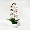 Decoración de Planta de Escritorio de Orquídea Mariposa Artificial de 7 Piezas Transfronteriza para Arreglo de Mesa de Salón de Ceremonia de Boda, Bonsái de Flores Artificiales