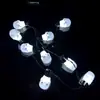 Colar Luminoso LED de Nove Cabeças para Halloween Festa de Halloween Colar de Fio Piscante Pingente de Halloween