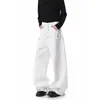 Calça larga preta de cinco botões com senso de design americano transfronteiriço masculina estilo rua solta reta com caimento casual longa