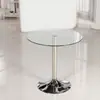 Mesa de vidrio redonda templada para el hogar mesa de balcón de apartamento pequeño mesa de comedor de vidrio mesa de negociación simple mesa redonda pequeña de vidrio