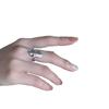 Anillo Irregular de Plata Esterlina S925 Simple Elegante Moda Hojas Vintage Anillo Abierto Liso Anillo Unisex