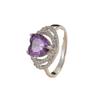 Anillo con forma de corazón de circonita con incrustaciones de cobre, regalo de San Valentín retro de alta gama, exclusivo transfronterizo de estilo europeo y americano para Amazon.