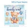 Set de Vajilla Temática de Cumpleaños Oso Azul Globos de Oso de Dibujos Animados Platos y Vasos de Papel para Fiesta de Cumpleaños Infantil Decoración