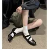 Zapatos de ballet Mary Jane vintage estilo francés de piel de vaca que aumentan la altura, otoño 2026, tacón medio de cuña, punta redonda, piel genuina, zapatos de mujer