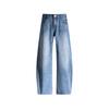 25 Jeans de Pierna Ancha Sueltos de Cintura Baja No Elásticos Lavados de Alta Resistencia Scimitar para Otoño e Invierno Pantalones Vaqueros para Mujer