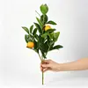 Galhos artificiais de limão com múltiplos frutos, plantas verdes, decoração fresca para casa, adereços para fotos, arranjo de flores, galhos artificiais de limão