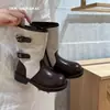 Nuevas Botas Infantiles Otoño 2026 Estilo Coreano Cierre Lateral para Niñas Botas Individuales de Moda para Niñas Mayores Botas de Media Caña