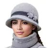 Chapéu de Outono Inverno para Mãe de Meia-Idade e Idosa Chapéu de Lã Grosso com Borla e Veludo Extra para Mulheres Senhora Idosa Chapéu de Tricô Quente para Proteção contra o Frio Vovó