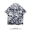 Camisa Floral Estilo Tailandês Masculina Verão Tendência Marca Ruffian Tendência Bonito Manga Curta Tamanho Plus Solta Para Casal Seda Gelada Secagem Rápida Camisa de Praia