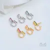 Anillo abierto de oro de 18 quilates chapado de alta retención de color con circonita incrustada, cierre multiusos, cierre de colgante, accesorio de cierre de extremo para collar hecho a mano DIY
