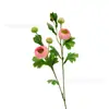 Flor Artificial de Seda con 5 Cabezas, Tallo Único, para Exhibición en Vestíbulo de Hotel, Decoración de Florero de Piso en Sala de Estar y Colocación en Vitrina de Ventana