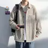 Jaqueta Camisa de Veludo Cotelê Manga Longa Tie-Dye Xadrez Versátil Tamanho Plus Size Novo Outono