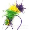 Diadema con plumas de arcoíris de gran venta en Europa y América, estilo vintage británico, para fiestas de Navidad, Halloween y actuaciones en escenarios.