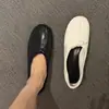 Bailarinas Retro Perezosas Estilo Francés con Lazo de Cuero Genuino y Banda Elástica Brillante, Zapatos Sencillos de Una Sola Tira para Mujer, Zapatos Planos de Abuela