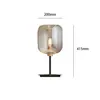 Lámpara de Mesa de Vidrio Minimalista Nórdica para Estudio, Dormitorio Creativo, Sala de Exposiciones, Lujo Ligero Lámpara Decorativa Moderna de Diseñador Italiano para Hotel