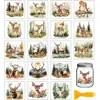 Adesivos de Transferência a Frio Ursinho Fofo em Aquarela para Copos de Vidro, Vasos de Flores, Cadernos, Decoração DIY, Adesivos Criativos Feitos à Mão