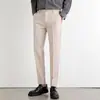 Calça Harem Masculina de Alta Qualidade Plus Size para Primavera e Outono Marca Moderna Calça Social Fluida Slim Fit Afunilada Calça Social Casual Masculina