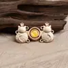 Buckle para Madre e Hijo Hanfu Buckle Ojo de Gato Placa Metálica Buckle Gato Pequeño Buckle Combinado Nuevo Estilo Chino Estilo Nacional Camisa Cuello Alto Hombro de Nube Accesorios Buckle