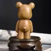 Estatueta de Urso Violento Esculpida em Sândalo Verde, Escultura em Madeira Maciça, Decoração Personalizada para Sala de Estar de Casa, Brinquedo Colecionável, Ornamento de Mão