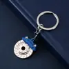 Chaveiro de metal criativo com pingente de corrente para pendurar na cintura, com design de disco de freio, cubo de roda e pinça, para carro modificado