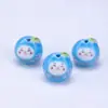Gato de la Suerte de Cerámica Caqui Ruyi Pintado a Mano Agujero Recto Estéreo Gato Xiaohua Hecho a Mano DIY Pulsera Accesorios para el Cabello Colgante Material