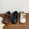 Zapatos Planos de Piel Poco Profundos Tricolor para Bebé Niña, Primavera 2025, Zapatos de Rendimiento Estilo Británico con Velcro