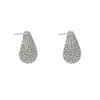 Estilo Transfronteiriço Europeu e Americano da Amazon, Luxo Leve, Brincos Cravejados com Diamantes com Sensação de Alto Padrão, Modernos e Versáteis, Design de Brinco em Forma de Gota