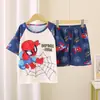 Ropa de Casa para Niños 2025 Verano Nuevo Versión Coreana Dibujos Animados Lindo Niños y Niñas Manga Corta Shorts Traje de Casa Venta al por Mayor