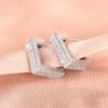 Nuevos Pendientes de Moda Cao Shi con Microincrustaciones Completas de Diamante Industria Pesada Geometría Super Brillante Pendientes de Botón de Alta Gama Pendientes Cuadrados de Lujo para Mujeres