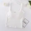 Primavera e Verão 2025 Alça Larga Integrada com Cinto Bojo Interno Camisola Regata Renda Feminina Renda Tomara-que-caia Costas Bonitas Roupa Íntima