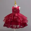 Vestido de Princesa Nuevo para Niñas Transfronterizo Vestido de Piano para Niña Falda Tutú de Presentadora Pequeña Vestido de Gala de Cumpleaños 366