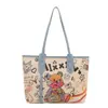 Bolso de hombro transfronterizo con diseño de caricatura y grafiti personalizado, nuevo modelo de verano 2026, bolso tote de gran capacidad, bolso de mano casual versátil