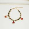 Pulsera de Navidad europea y americana nueva, árbol de Navidad con aceite de goteo, muñeco de nieve, colgante de muleta, pulsera de cadena multicapa, joyería para mujeres