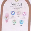 Acessórios de Arte de Unhas de Cristal de Verão Doces Coloridos Quadrados Diamante de Gelo Transparente Super Brilhantes Decorações de Celebridade da Internet para Unhas