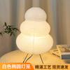 Lámpara de Noche Ovalada Blanca Transfronteriza para Dormitorio, Mesita de Noche, Escritorio, Creativa, Europea, Simple, Cálida, Papel Japonés-Coreano, Escritorio
