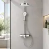 Juego de ducha de latón de alta calidad con un cabezal de ducha superior potente de alta presión y una ducha de mano multifuncional