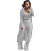 Traje de tres piezas de punto elástico alto europeo y americano de Amazon transfronterizo ajustado sexy para club nocturno para mujer
