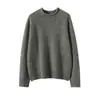 Tricô Feminino de Cashmere 100% Puro, Fio Grosso de Três Fios, Gola Meia-Alta com Borda Enrolada, Nova Coleção Outono/Inverno, Pronta para Vestir, Tricô Quente