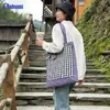 Bolsas de lona arrugadas personalizadas, bolsas de lona de alta gama estilo coreano ins, bolsas de mercancía cultural y creativa de diseño personalizado