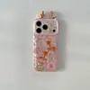 Funda de teléfono de dibujos animados para niña, patrón floral de animales, para iPhone 18 Pro Max, correa para Apple 17, 16 linda, 15