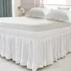 2026 Nuevo Estilo Color Sólido Elástico Amazon Falda de Cama con Volantes con Falda de Cama Elástica Incorporada