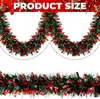 Tiras de guirnalda decorativa navideña de 2 m en rojo y verde para decoraciones de fiestas navideñas, cintas festivas y guirnaldas de guirnalda