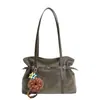 Bolsa Tote Versátil Estilo Coreano para o Trabalho para Mulheres 2025 Inverno Nova Grande Capacidade Elegante Patchwork de Luxo Leve Bolsa de Ombro/Sob o Braço