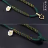Cuerda de Thangka Tejida a Mano Zaqilam Colgante de Jade Cadena Marca Buda Tailandés Hebilla de Liberación Rápida de Acero de Titanio Ajustable