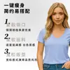 Primavera y Verano 2025 Aliexpress Amazon Ebay Talla Grande Cuello en V Profundo Manga Corta Mujer Holgado Casual Top Camisa Base