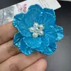 Headdress Antigo de Flor de Peônia Estéreo Feito à Mão Camélia Pérola Artificial Resina Flor Trançada Duas Cores Acessórios de Joias DIY
