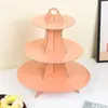 Suporte de Bolo de Aniversário de Três Camadas Suporte de Bolo para Festa de Aniversário Bandeja de Prato de Bolo Bandeja de Copo de Papel